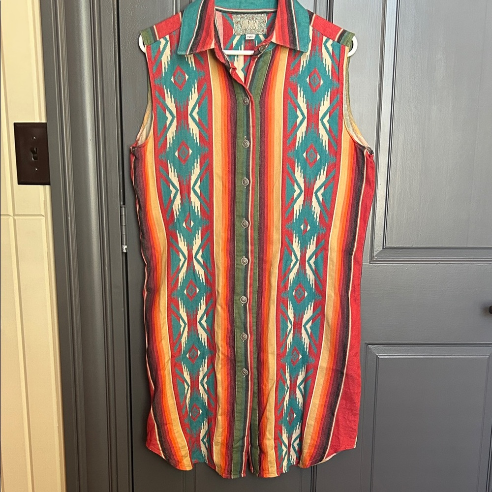 Silverado Sleeveless Chevron Stripe Midi Dress in Multi
